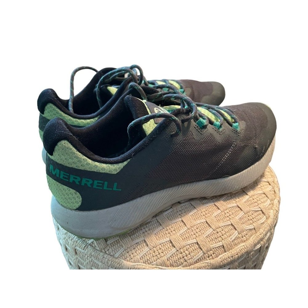 Merrell Fluxion J49042 Gray Teal Lime Hiking Shoes Sneakers Size 9.5  Women